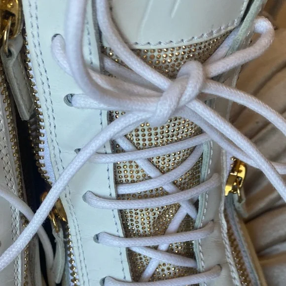 Giuseppe Zanotti LEATHER BIKER BOOTS high top sneakers Size 7.5 - Picture 3 of 9